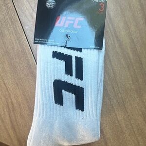UFC Cotton Crew Socks - White and Black